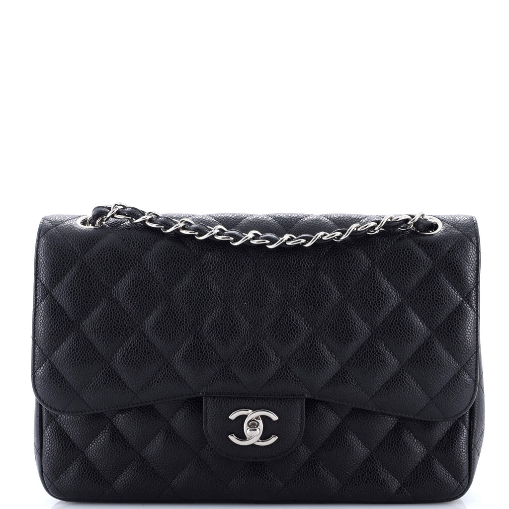 Classic Double Flap Bag Quilted Caviar Jumbo