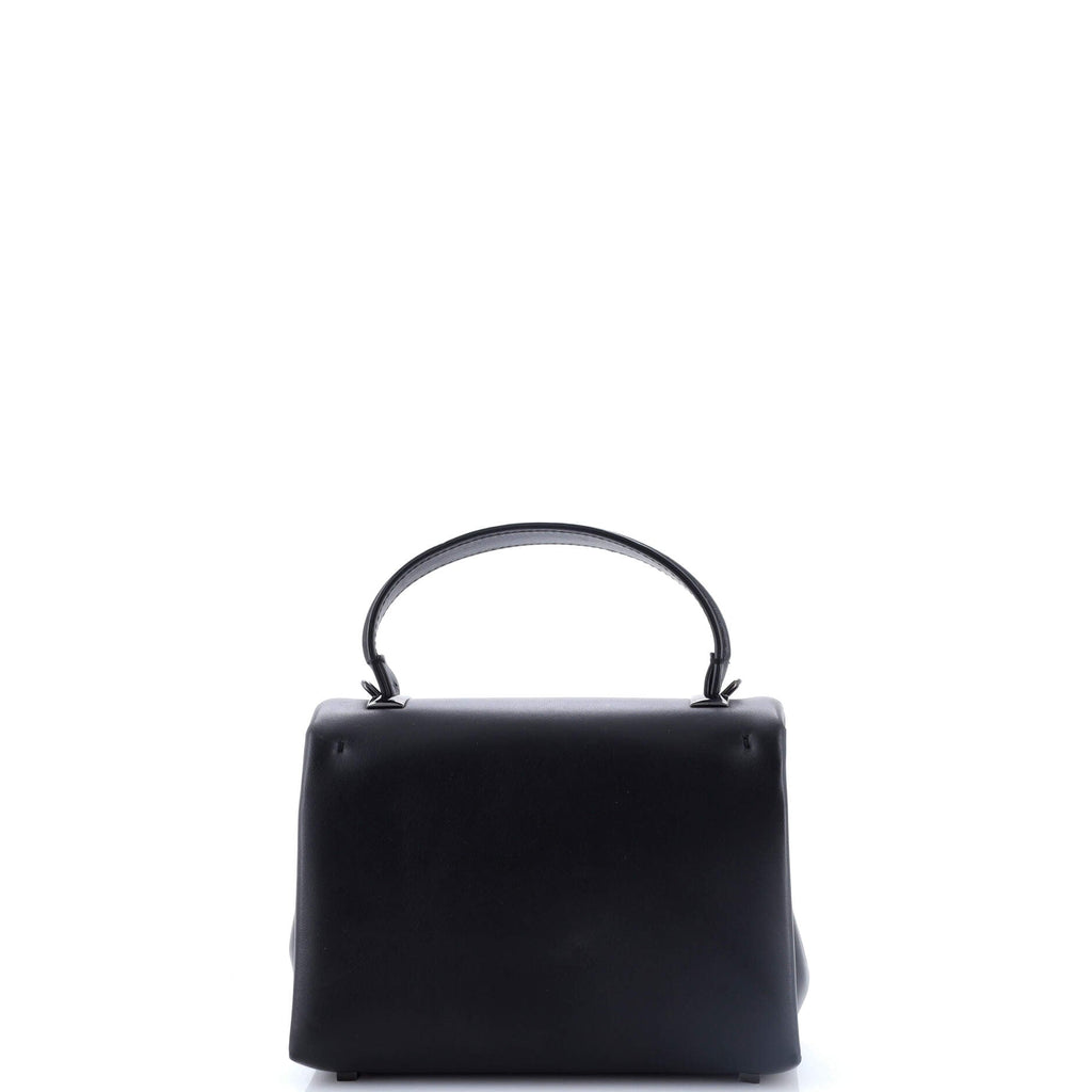 One Stud Top Handle Flap Bag Leather Mini