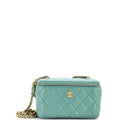 Pearl Crush Vanity Case with Chain Quilted Lambskin Small