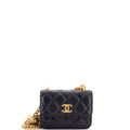 Sweet Camellia Flap Clutch with Chain Quilted Lambskin Mini