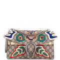 Dionysus Bag Embroidered GG Coated Canvas with Python Small