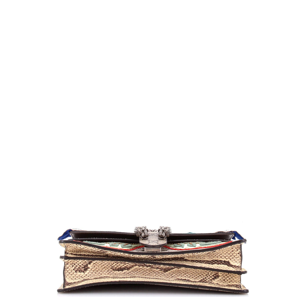 Dionysus Bag Embroidered GG Coated Canvas with Python Small