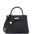 Kelly Handbag Noir Togo with Palladium Hardware 25