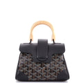 Saigon Top Handle Bag Coated Canvas with Leather Mini