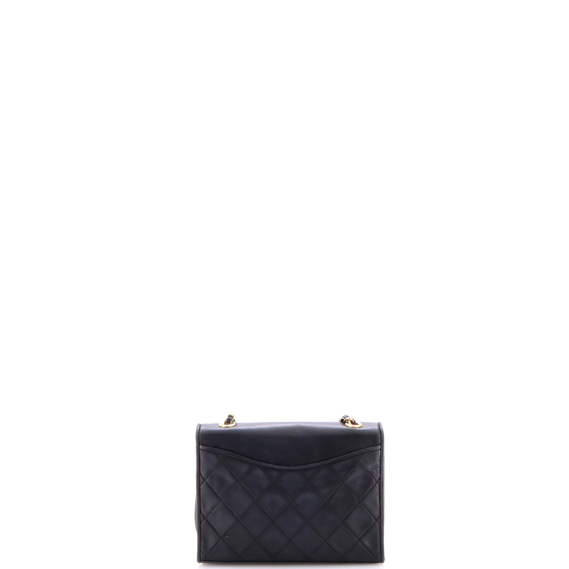 Vintage CC Full Flap Bag Quilted Lambskin Small