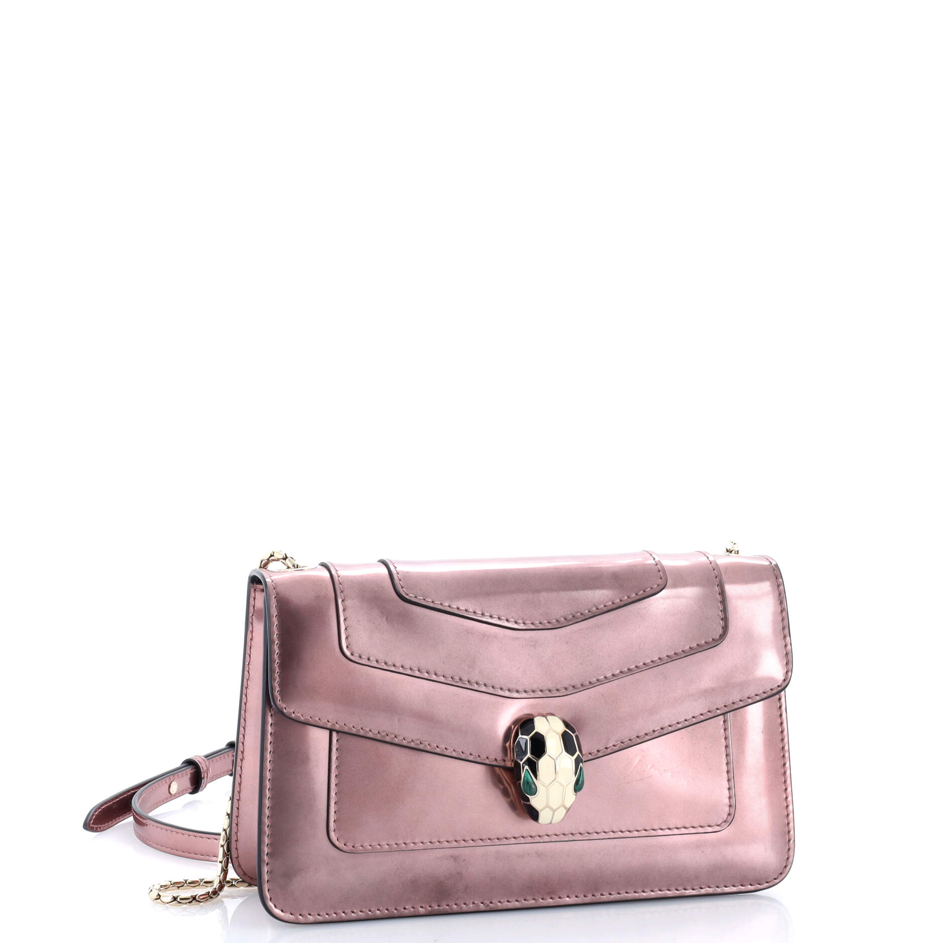 Serpenti Forever Shoulder Bag Metallic Leather Small