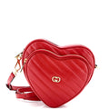 Interlocking G Heart Shoulder Bag Diagonal Quilted Leather Mini