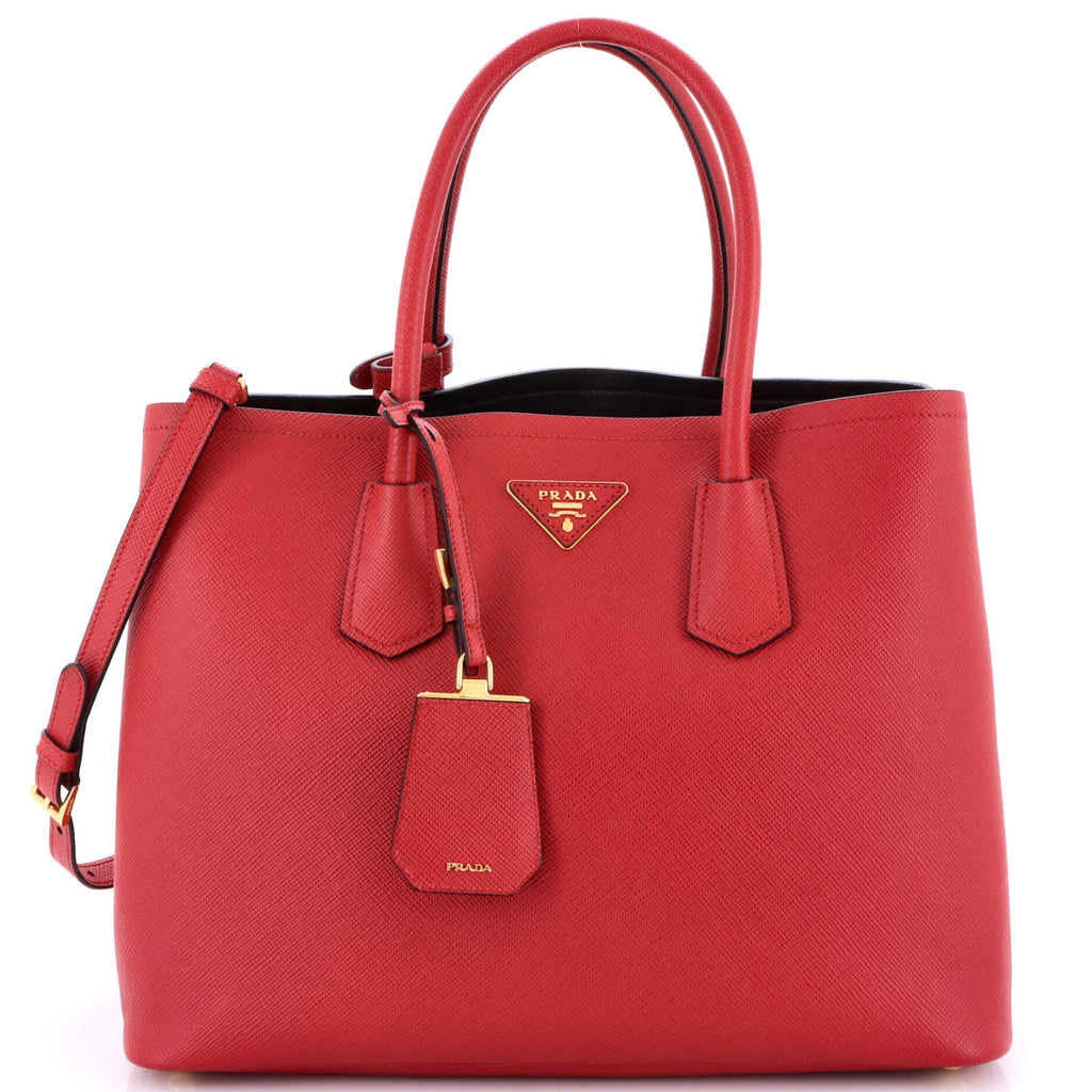Cuir Double Tote Saffiano Leather Large