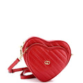 Interlocking G Heart Shoulder Bag Diagonal Quilted Leather Mini