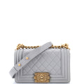 Boy Flap Bag Quilted Caviar Small