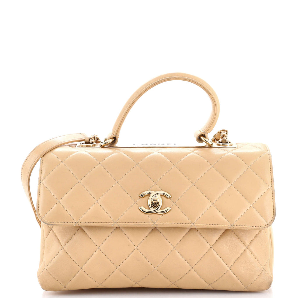 Trendy CC Top Handle Bag Quilted Lambskin Medium