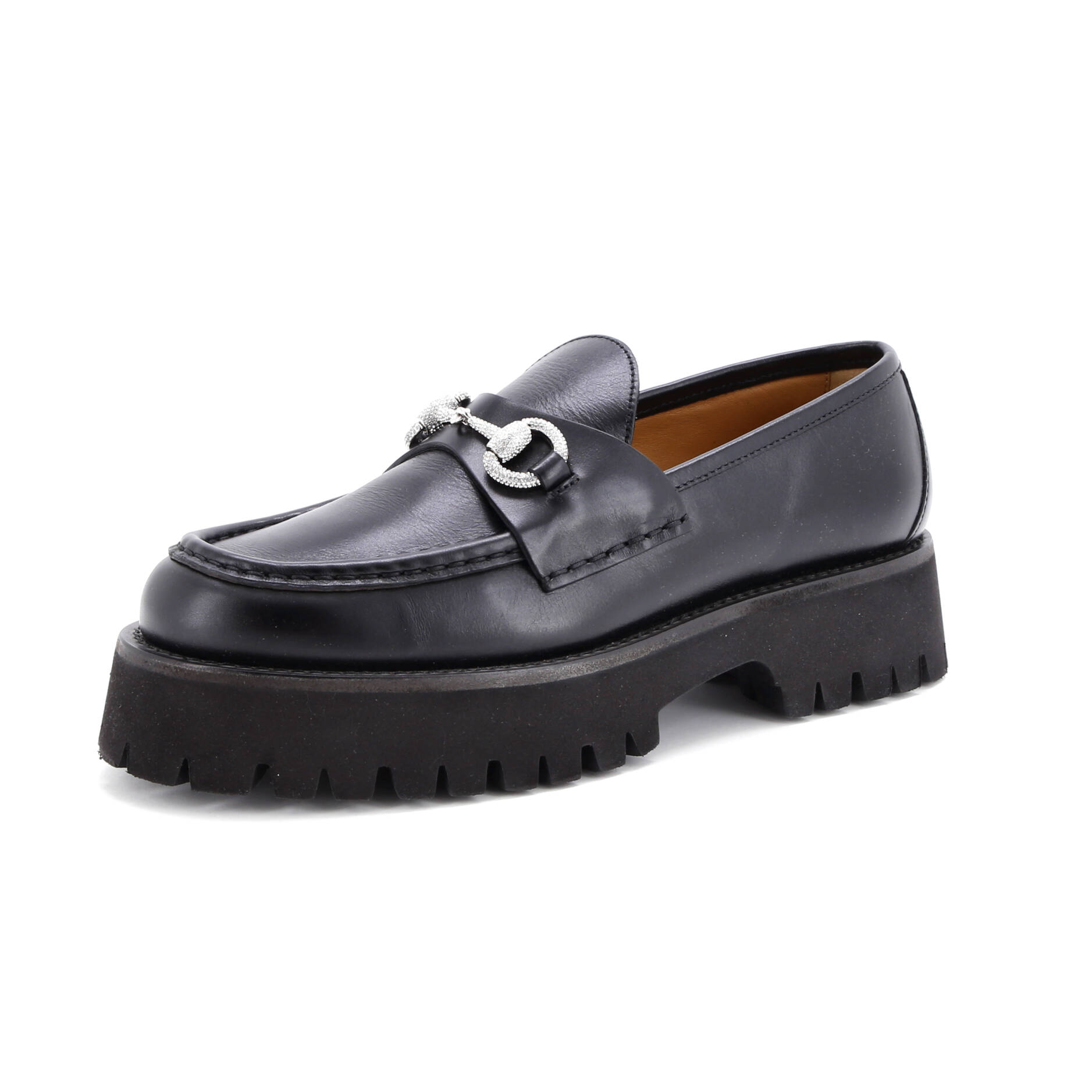 Women's Harald Horsebit Loafers Leather with Crystal Detail