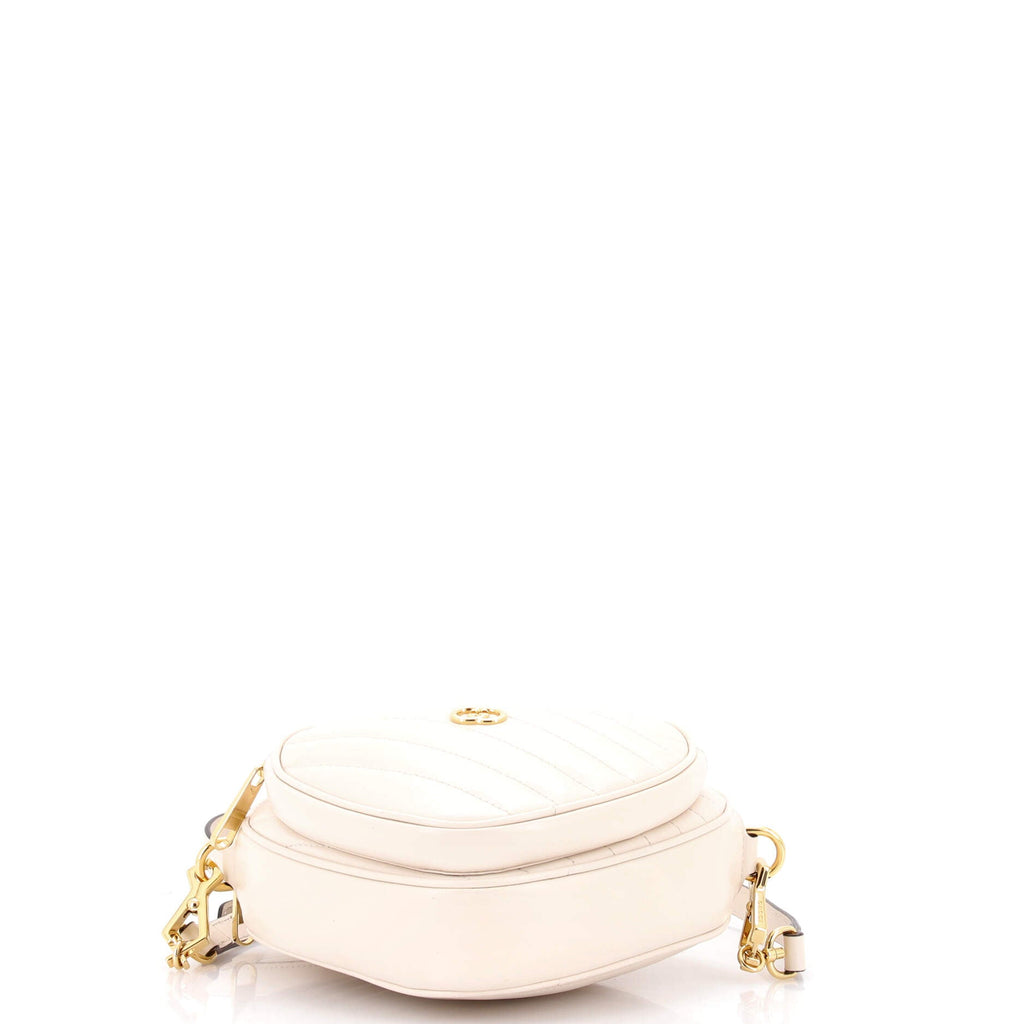 Interlocking G Heart Shoulder Bag Diagonal Quilted Leather Mini