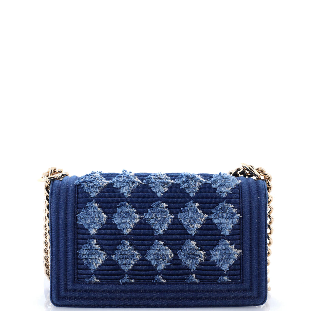 Boy Flap Bag Pleated Fringe Denim Old Medium