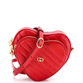 Interlocking G Heart Shoulder Bag Diagonal Quilted Leather Mini