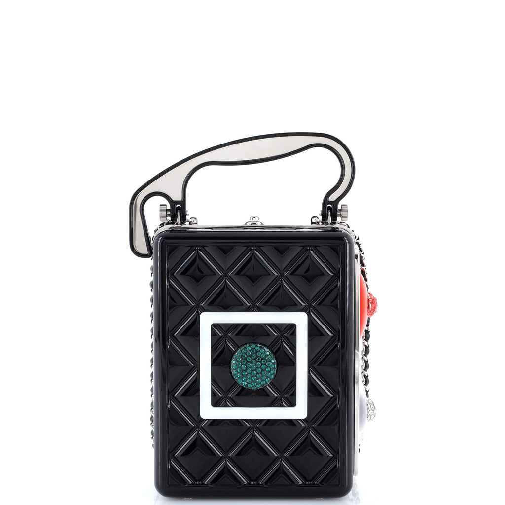 Traffic Light Minaudiere Resin with Metal and Crystals