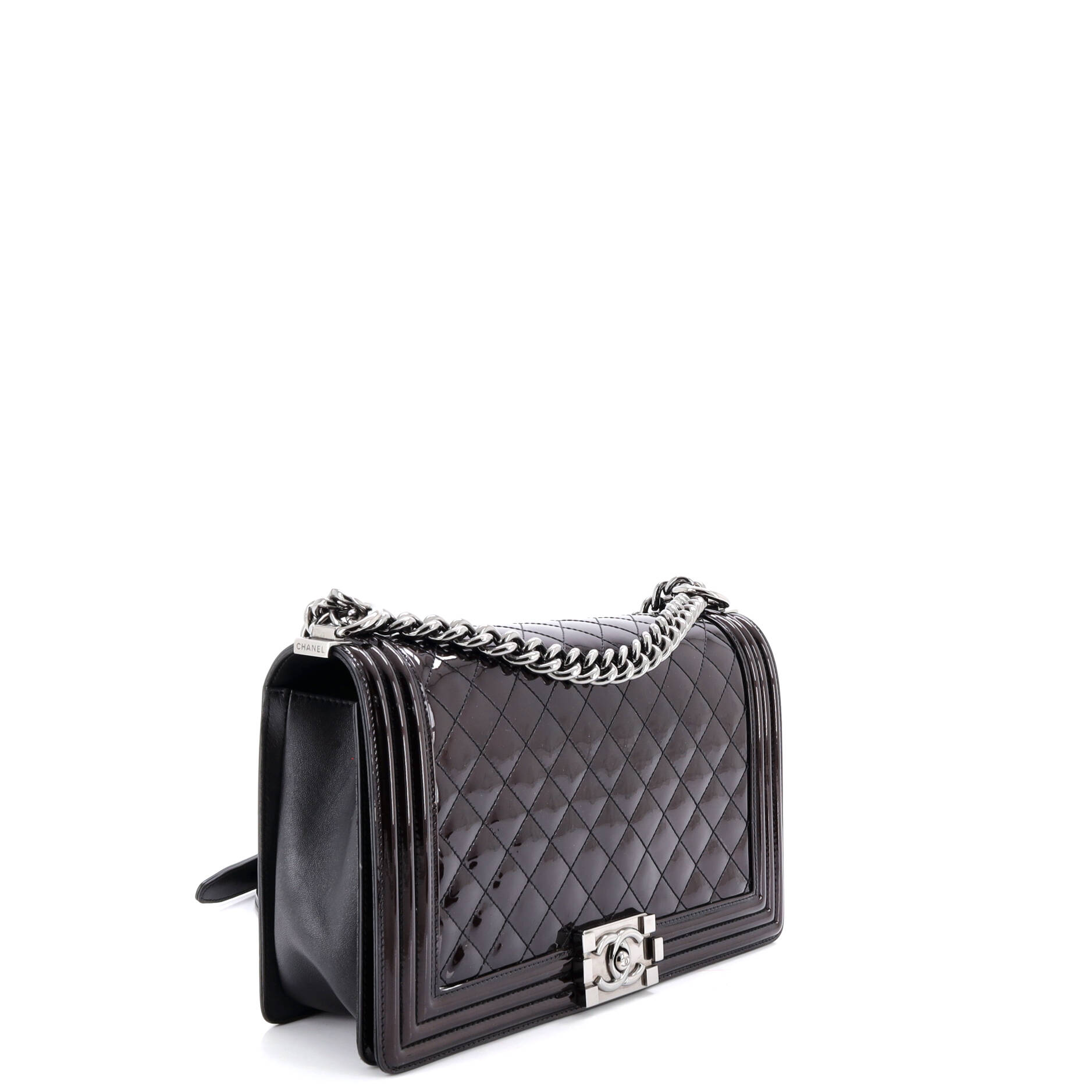 Boy Flap Bag Quilted Patent New Medium