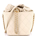 CC Drawstring Bucket Crossbody Bag Stitched Calfskin Medium