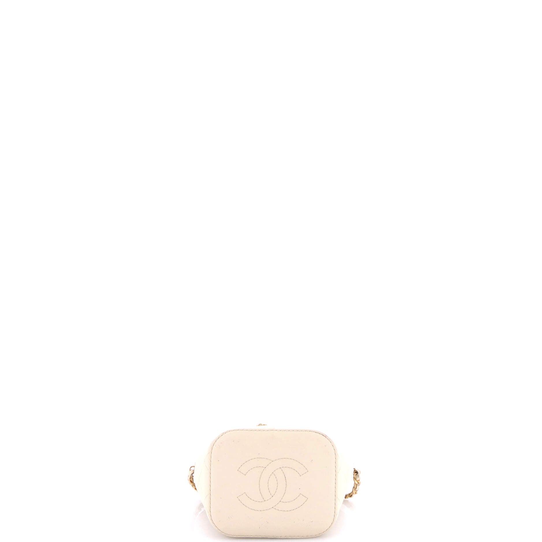 CC Drawstring Bucket Crossbody Bag Stitched Calfskin Medium