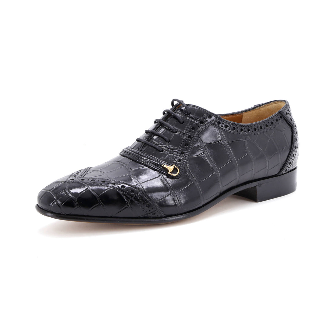 Men's Horsebit Lace Up Oxfords Alligator