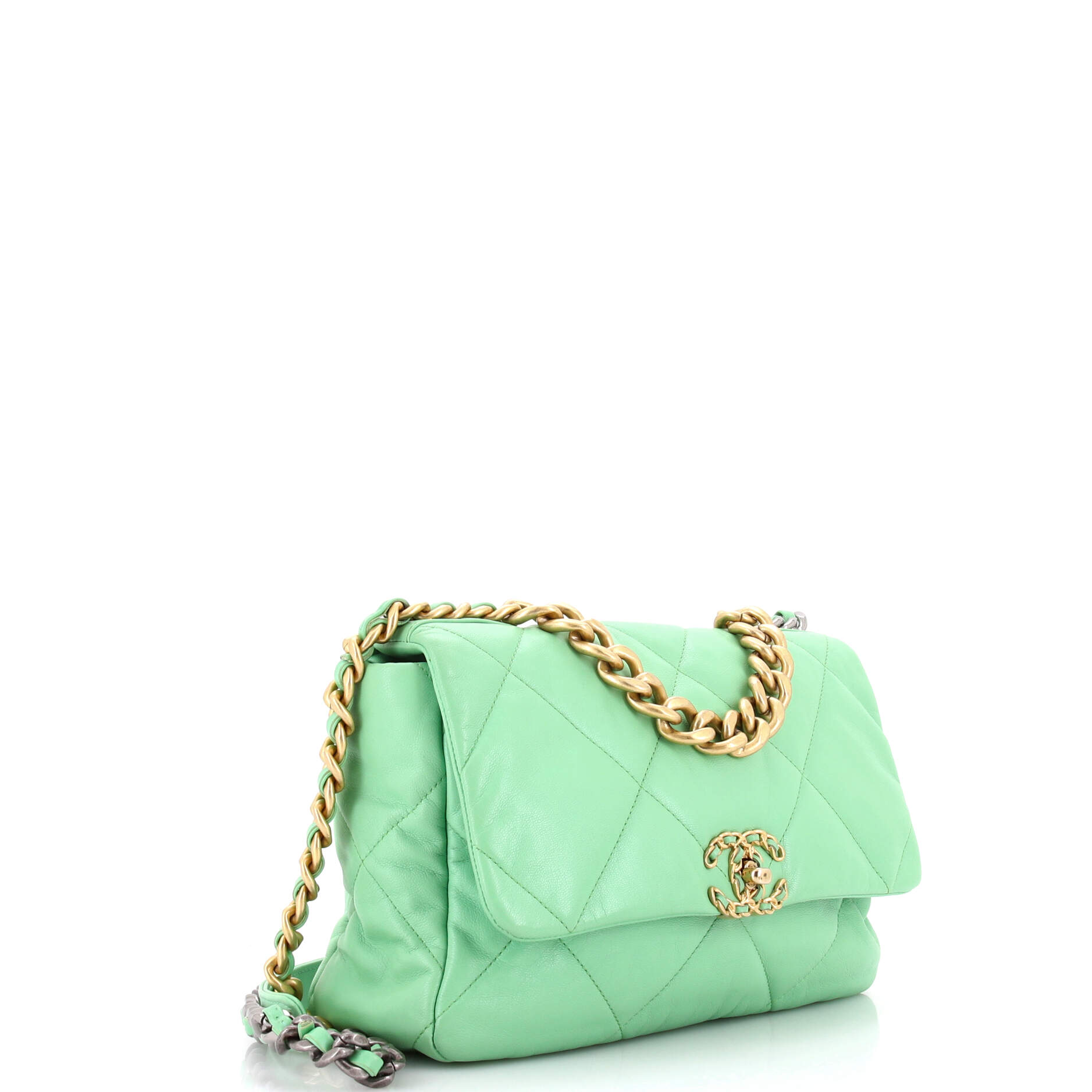 19 Flap Bag Quilted Leather Large