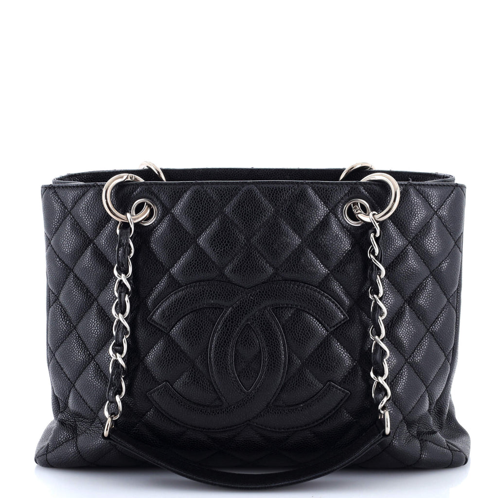 Grand Shopping Tote Quilted Caviar