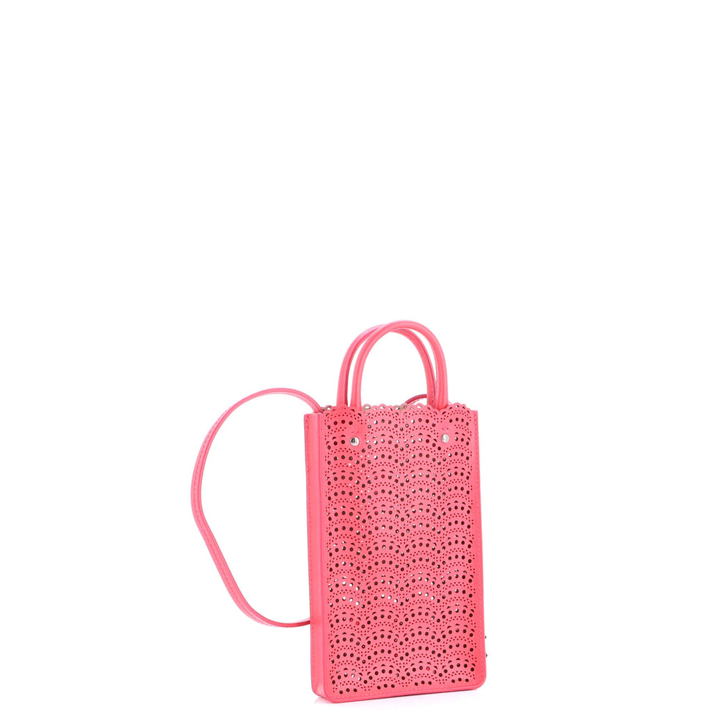 Garance Phone Holder Crossbody Bag Laser Cut Leather Small