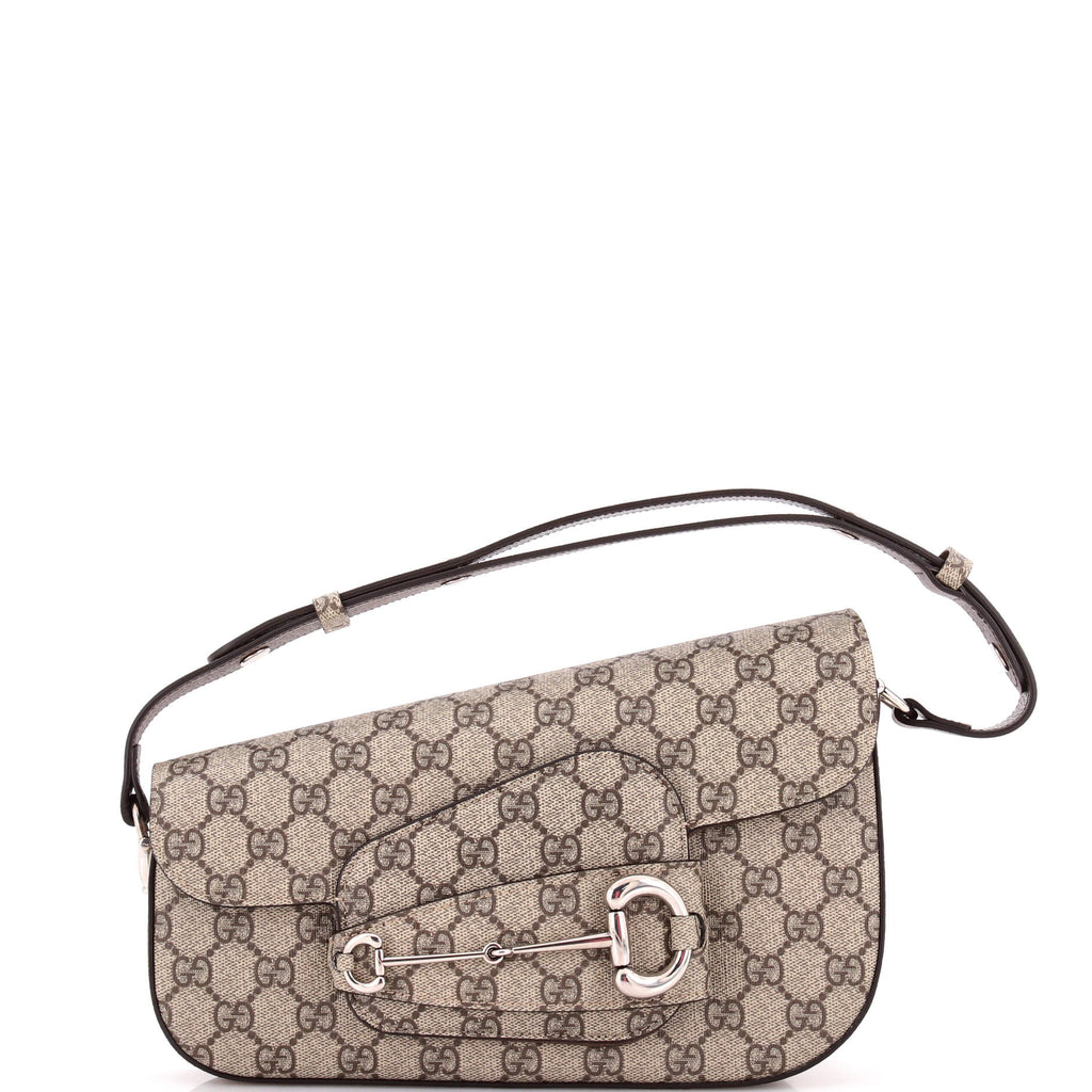 Horsebit 1955 Asymmetric Shoulder Bag GG Coated Canvas Small