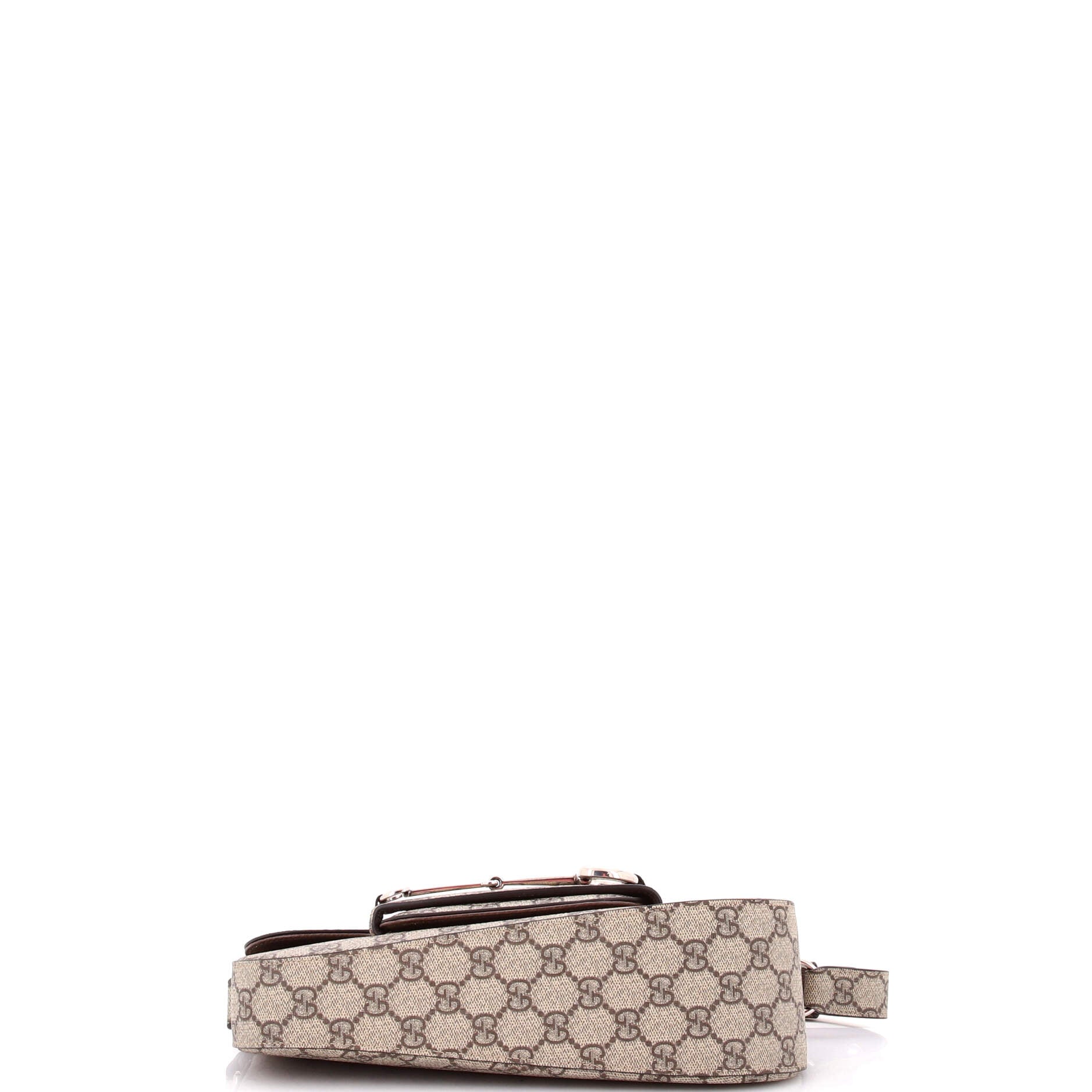Horsebit 1955 Asymmetric Shoulder Bag GG Coated Canvas Small