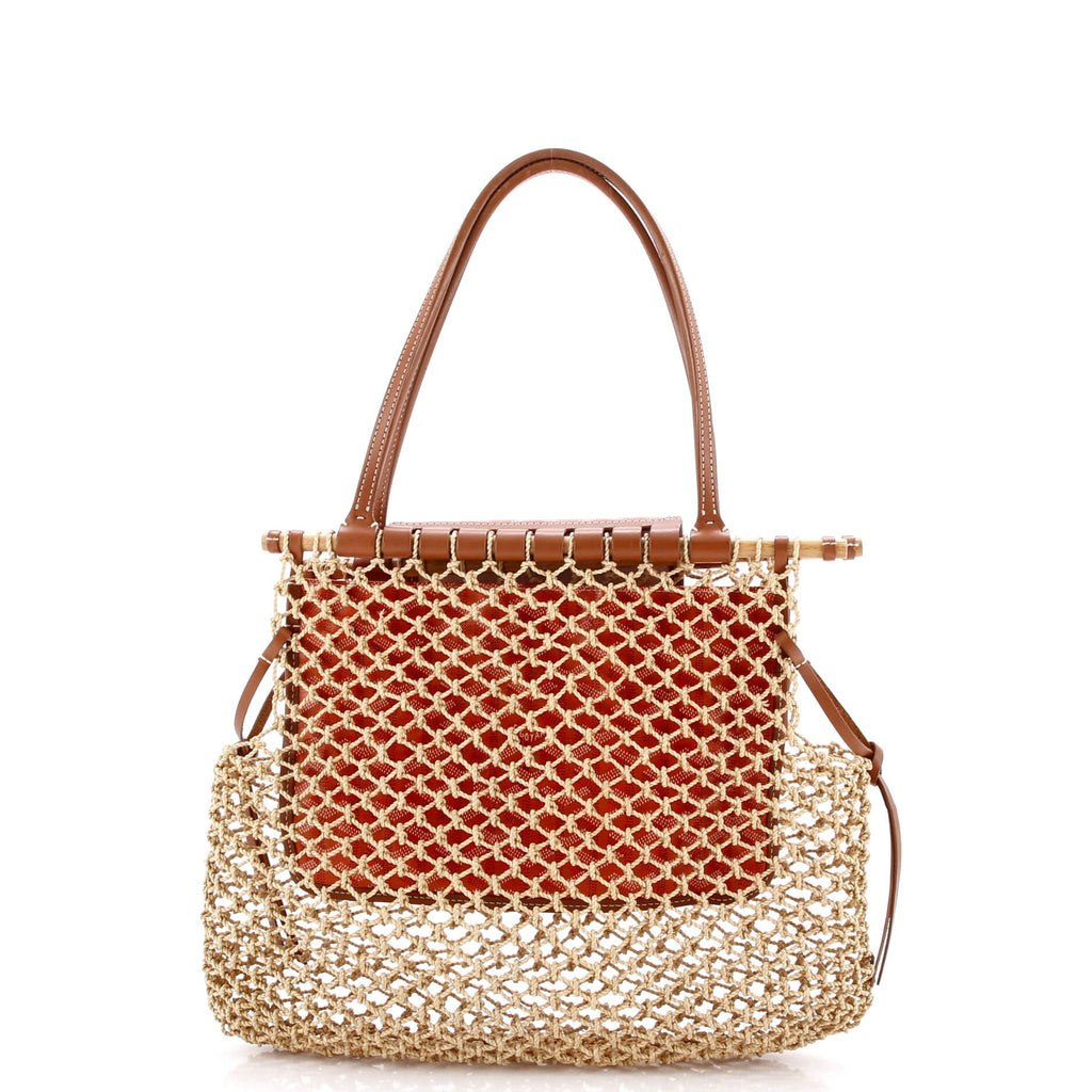 Aligre Bag Raffia Net with Coated Canvas