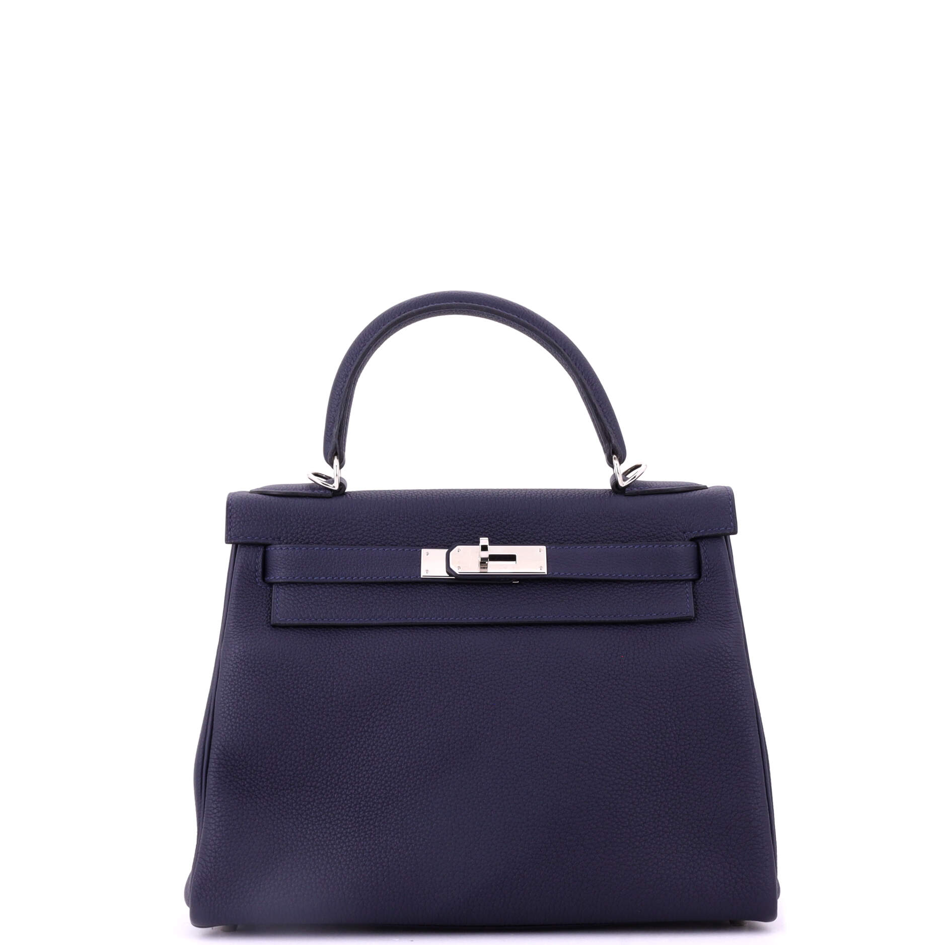 Kelly Handbag Bleu Nuit Togo with Palladium Hardware 28