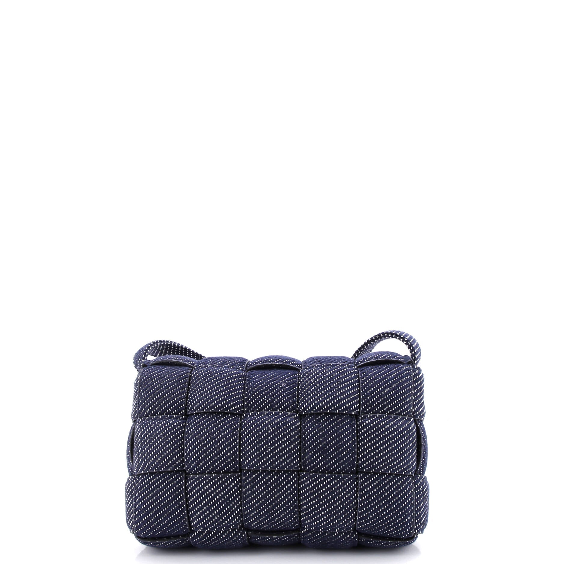 Cassette Crossbody Bag Padded Maxi Intrecciato Denim