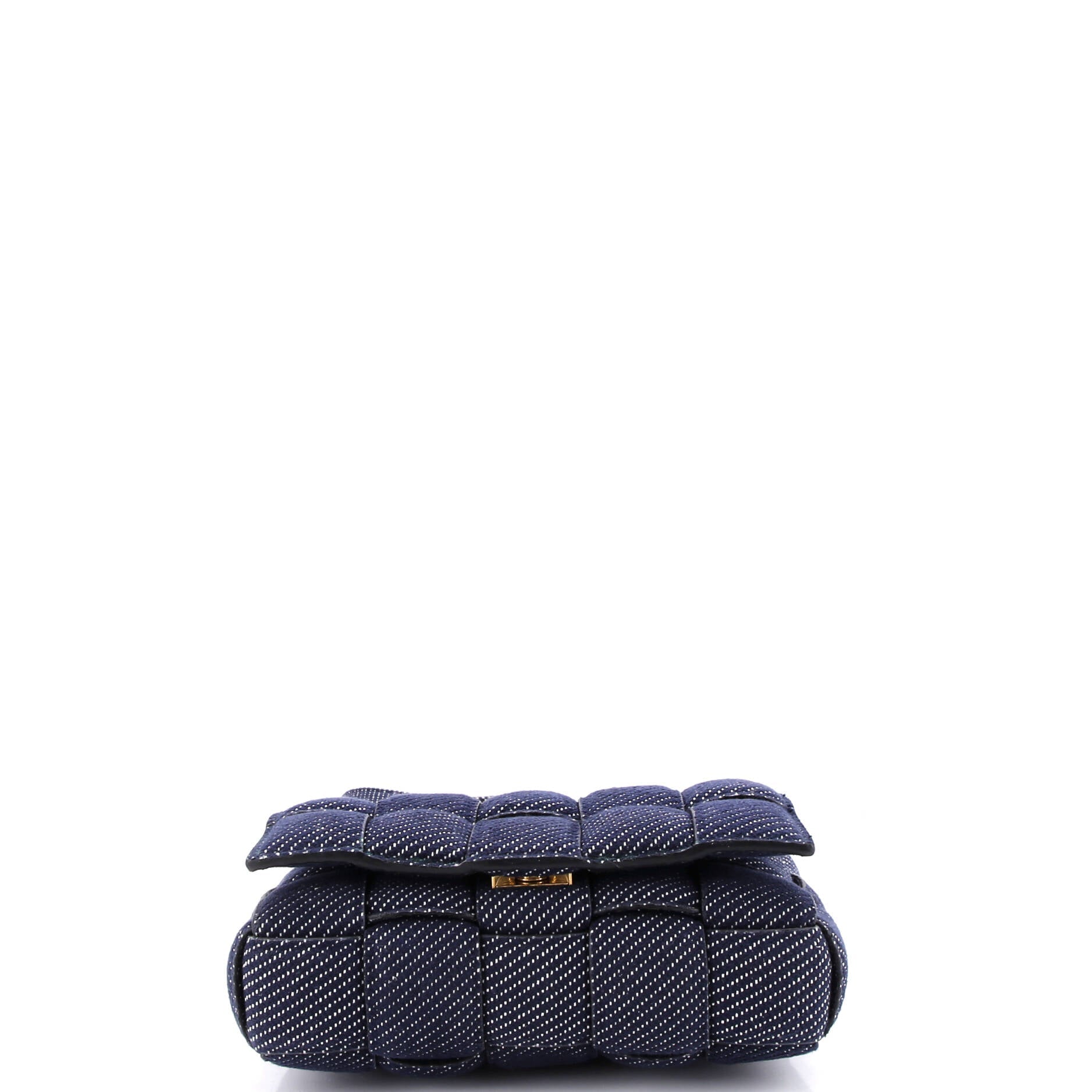 Cassette Crossbody Bag Padded Maxi Intrecciato Denim