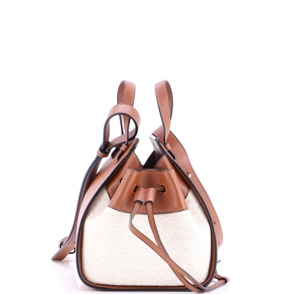 Hammock Bag Leather and Anagram Jacquard Mini
