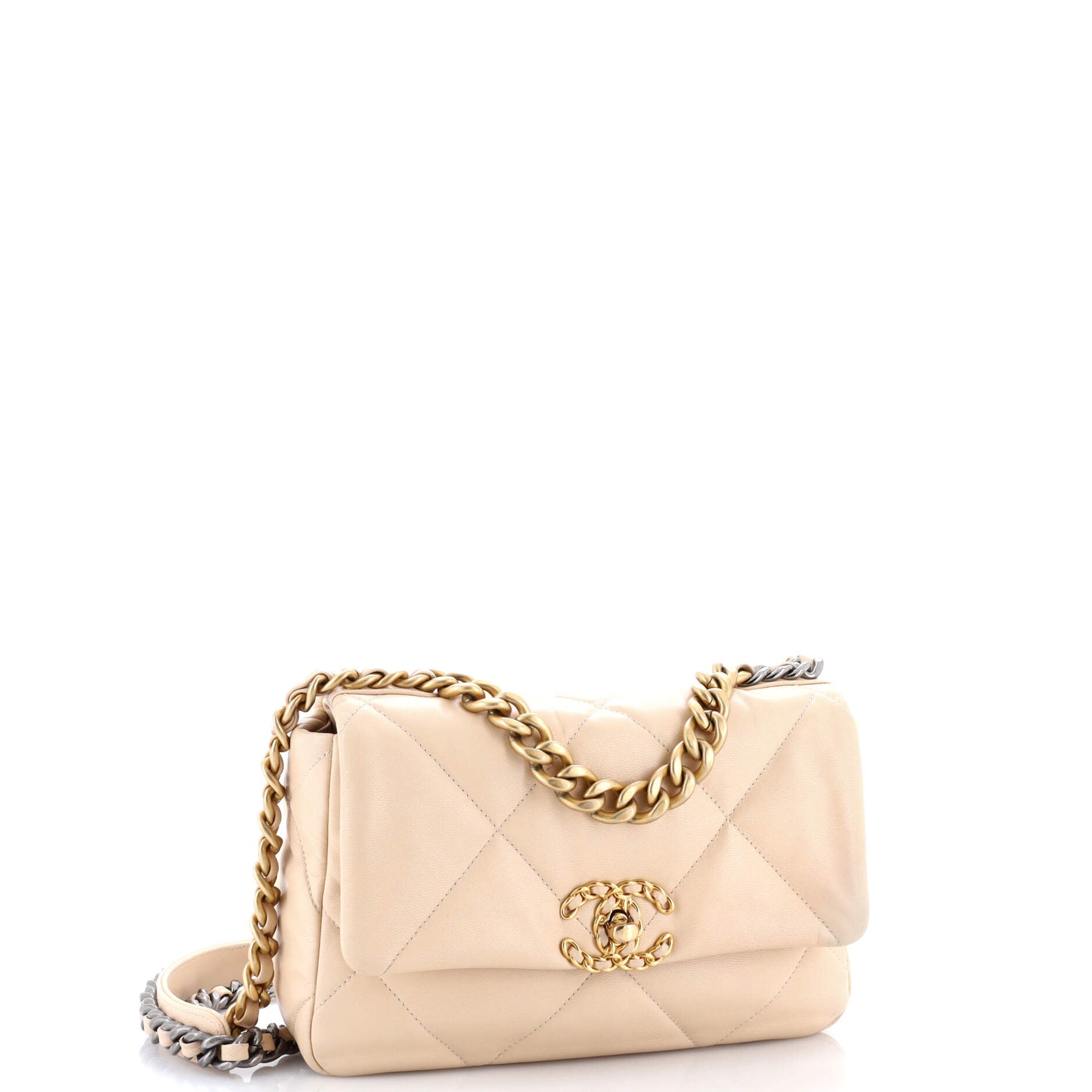 19 Flap Bag Quilted Leather Medium