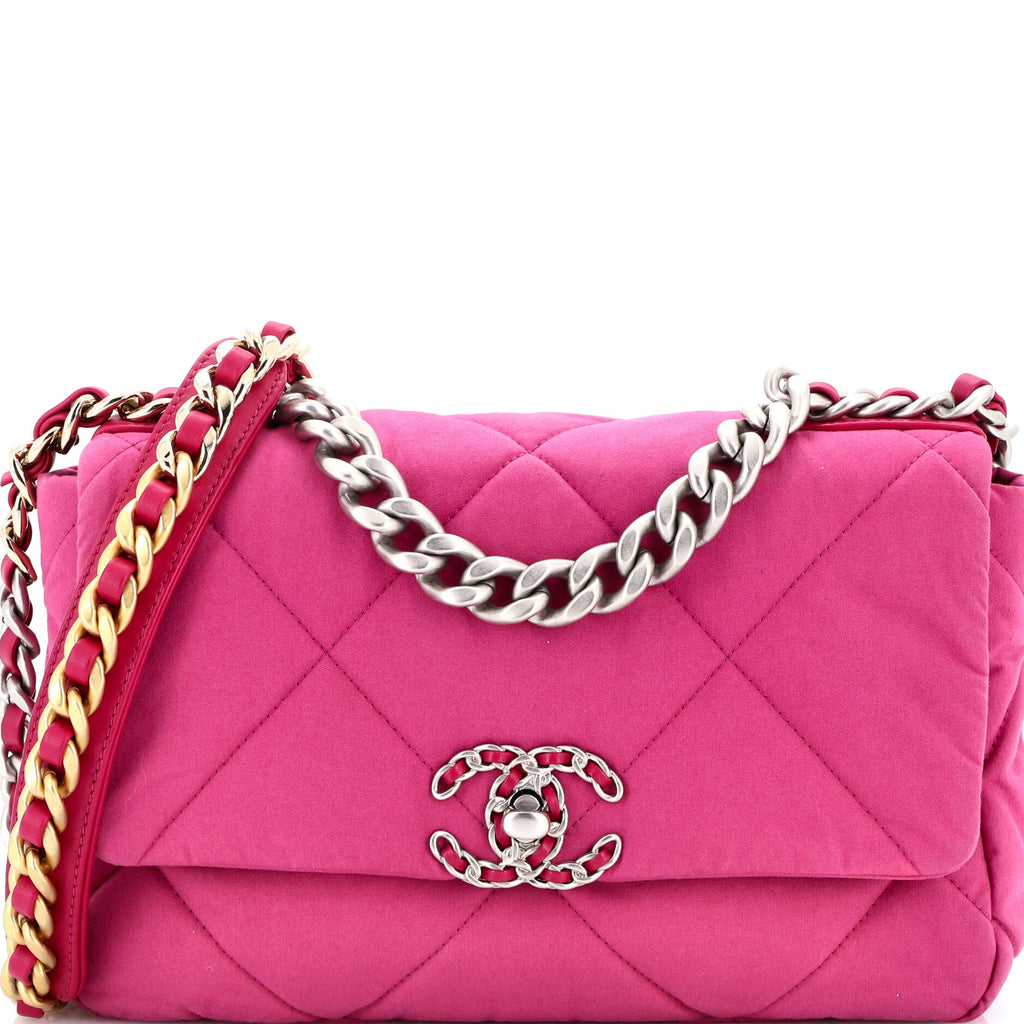 19 Flap Bag Quilted Canvas Medium