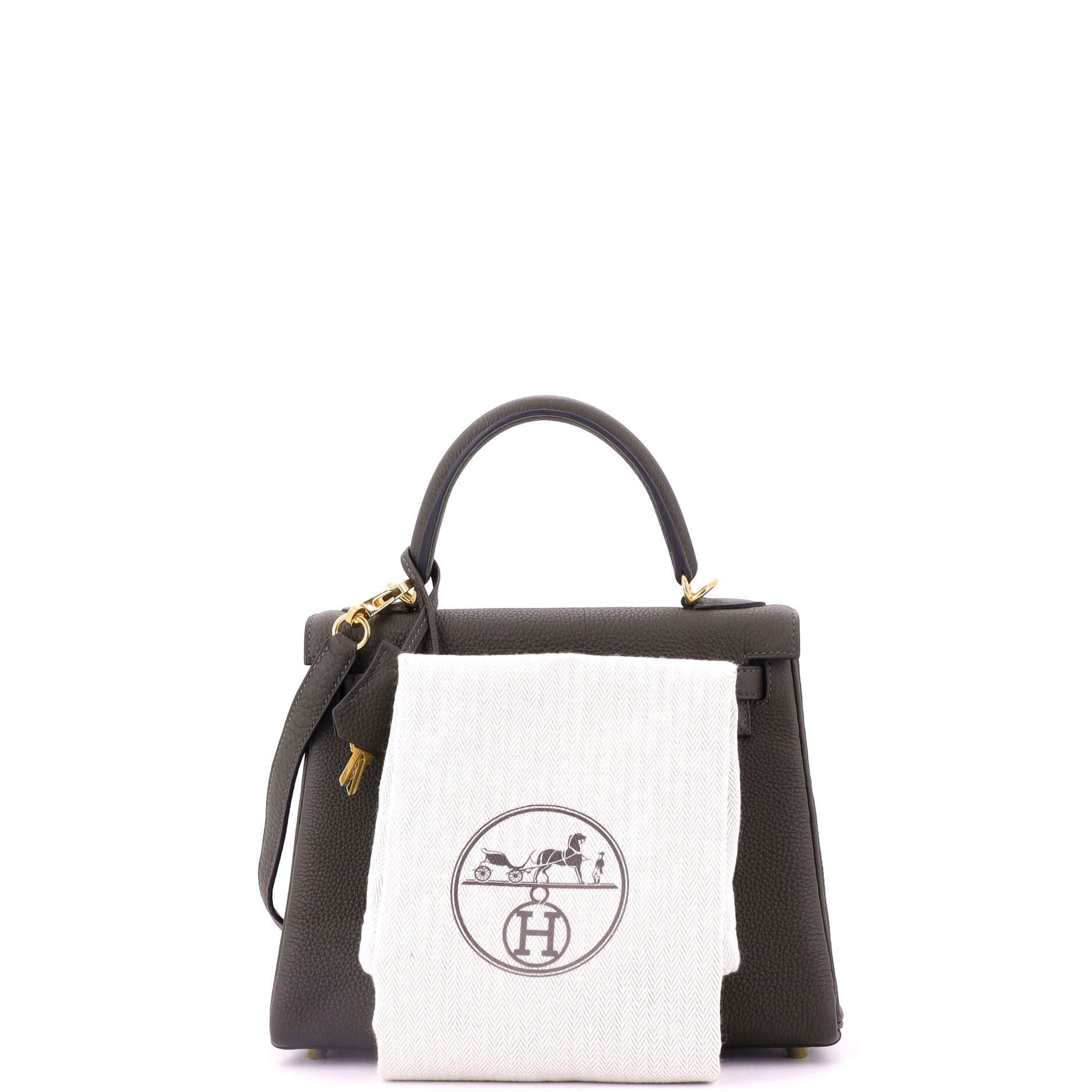 Kelly Handbag Vert Maquis Togo with Gold Hardware 25