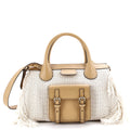 Edith NM Satchel Knit Cotton with Leather Medium