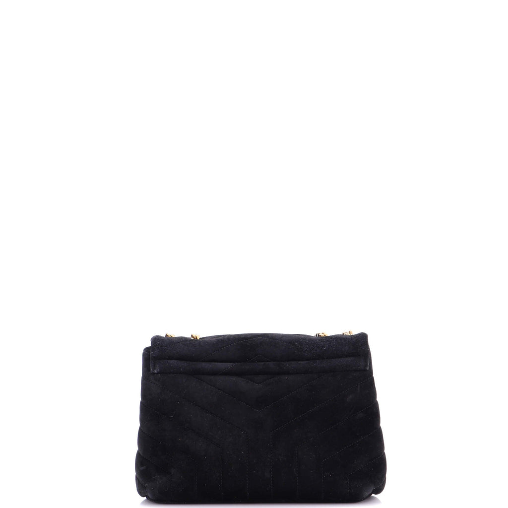 Loulou Shoulder Bag Matelasse Chevron Suede Small