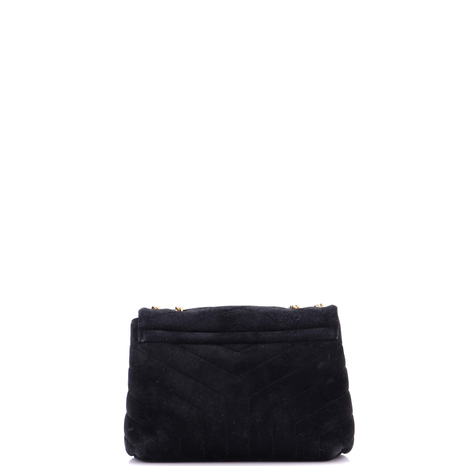 Loulou Shoulder Bag Matelasse Chevron Suede Small
