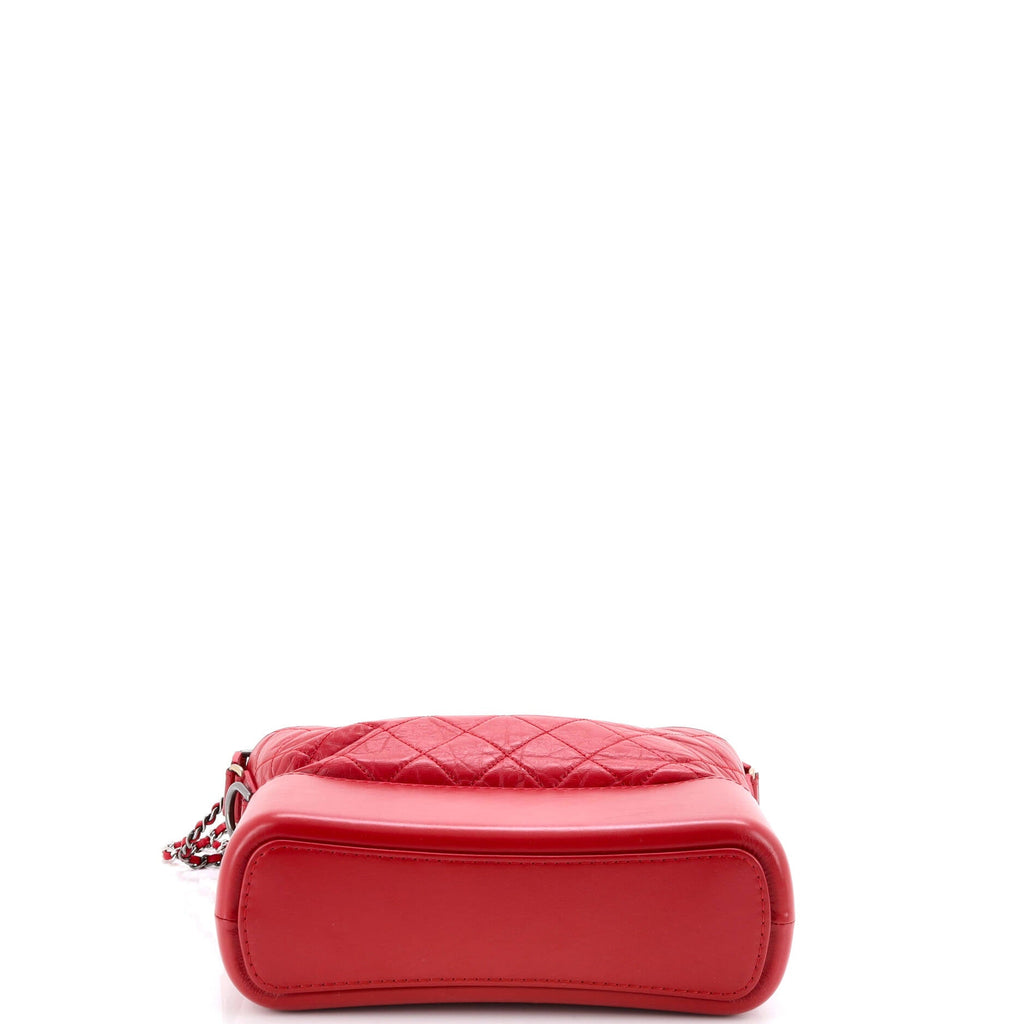 Gabrielle Hobo with Logo Handle Quilted Aged Calfskin Medium