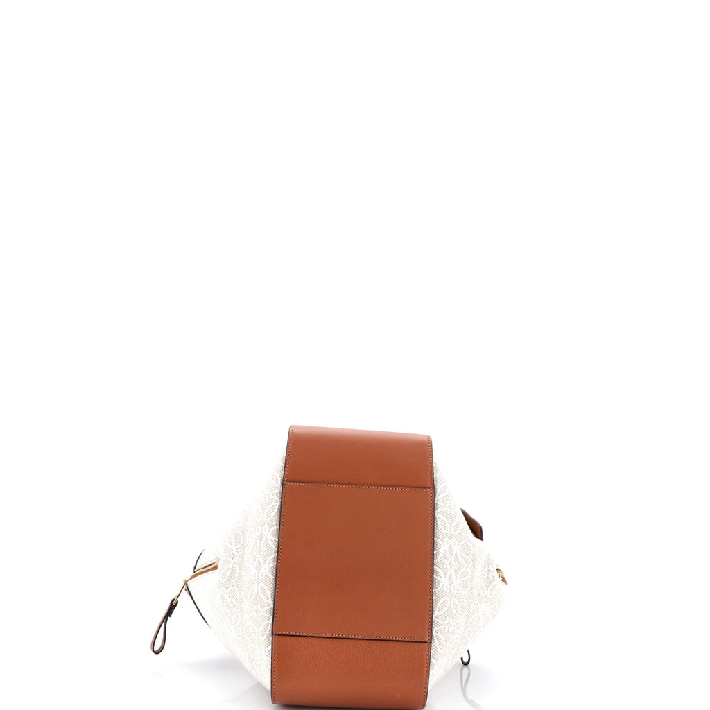 Hammock Bag Leather and Anagram Jacquard Small