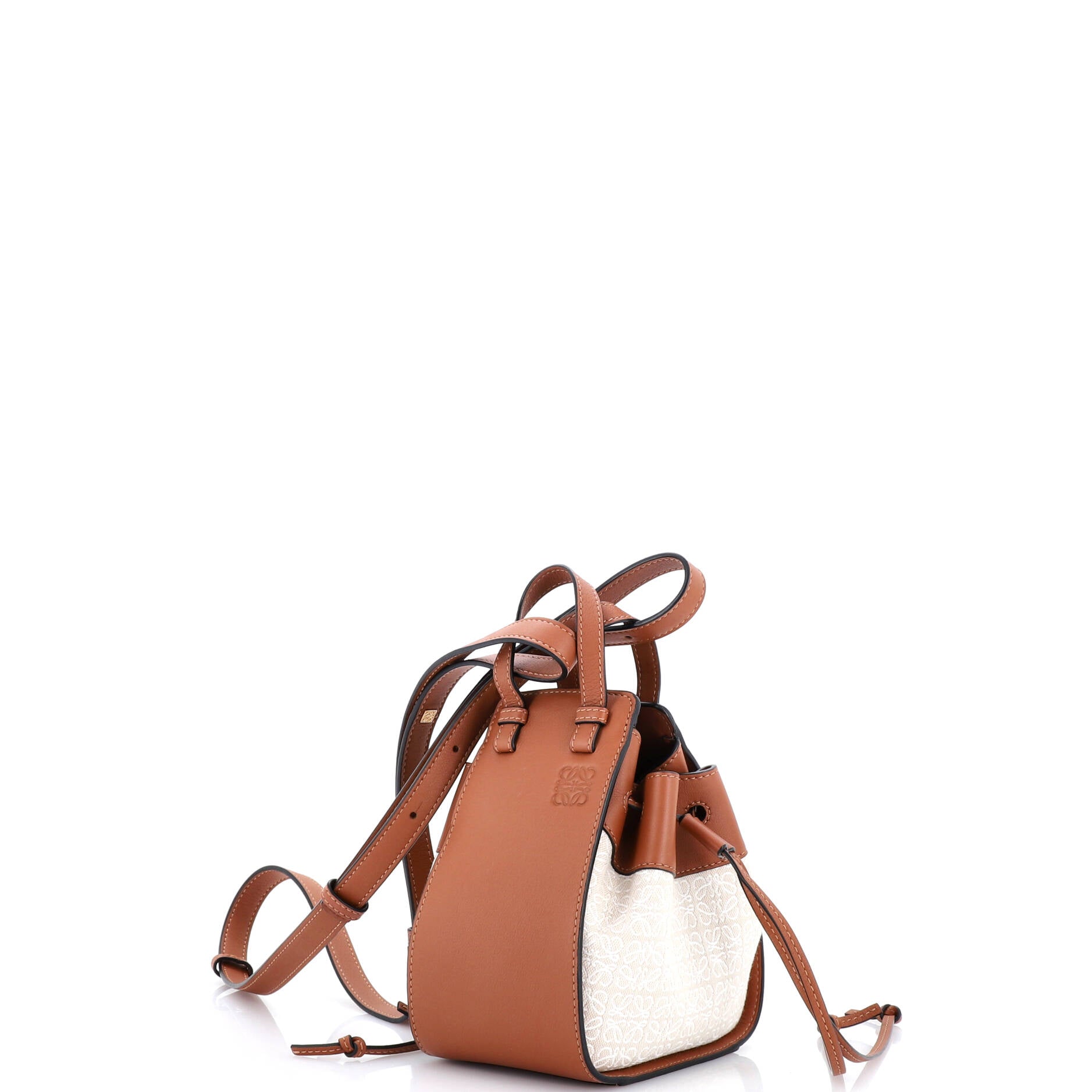Hammock Bag Leather and Anagram Jacquard Mini