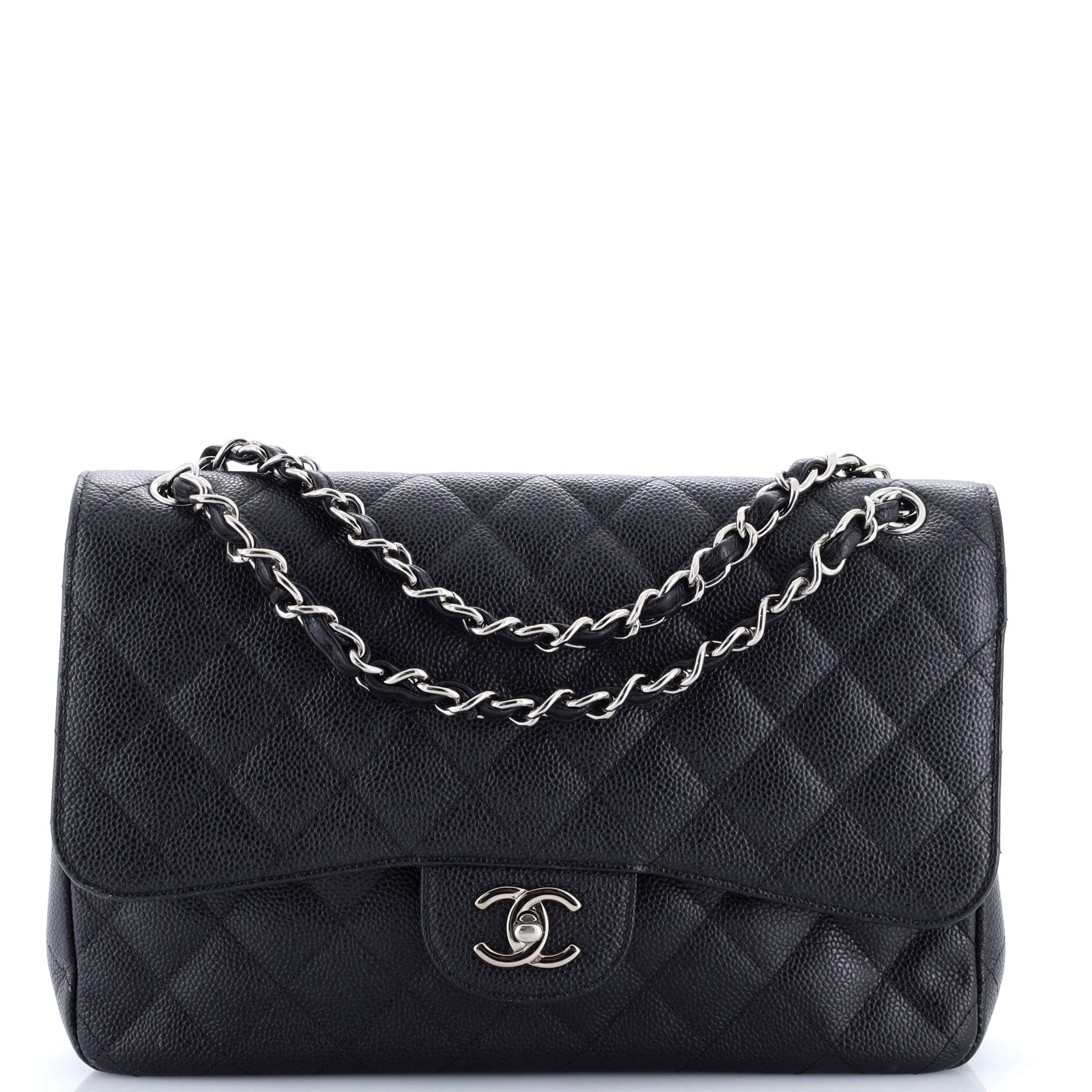 Classic Double Flap Bag Quilted Caviar Jumbo
