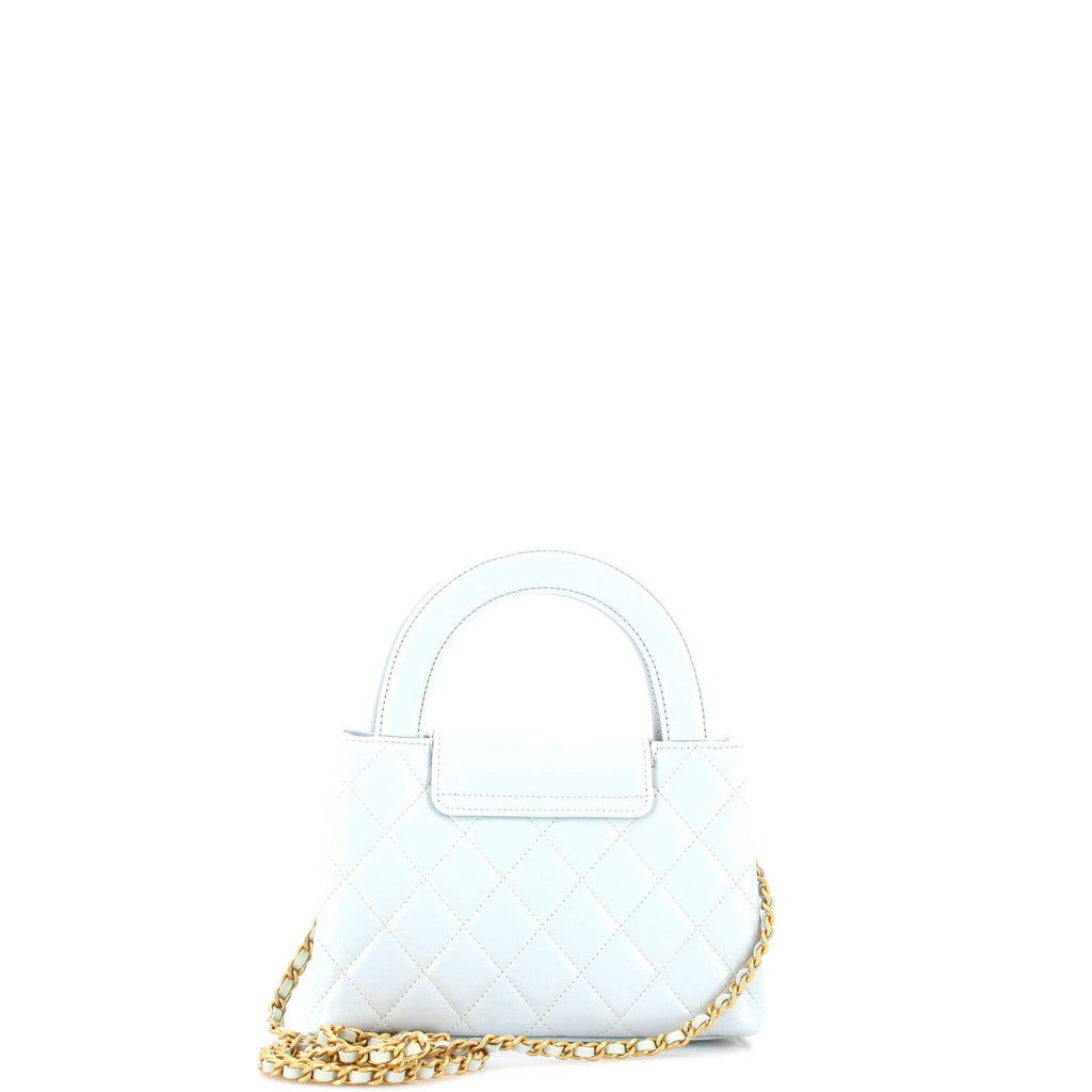 Kelly Top Handle Shopping Bag Quilted Shiny Aged Calfskin Mini