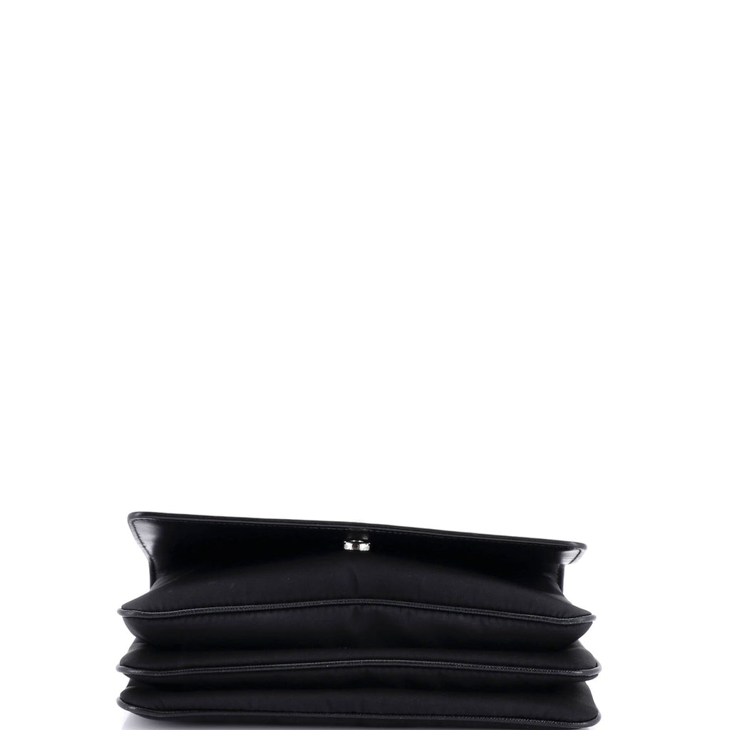 Chain Flap Crossbody Bag Tessuto and Saffiano Leather Medium