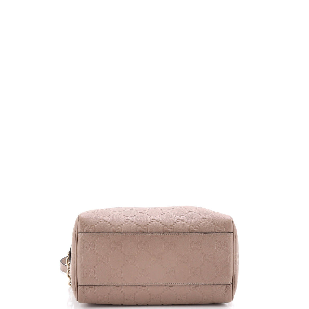 Emblem Boston Bag GG Embossed Leather Medium