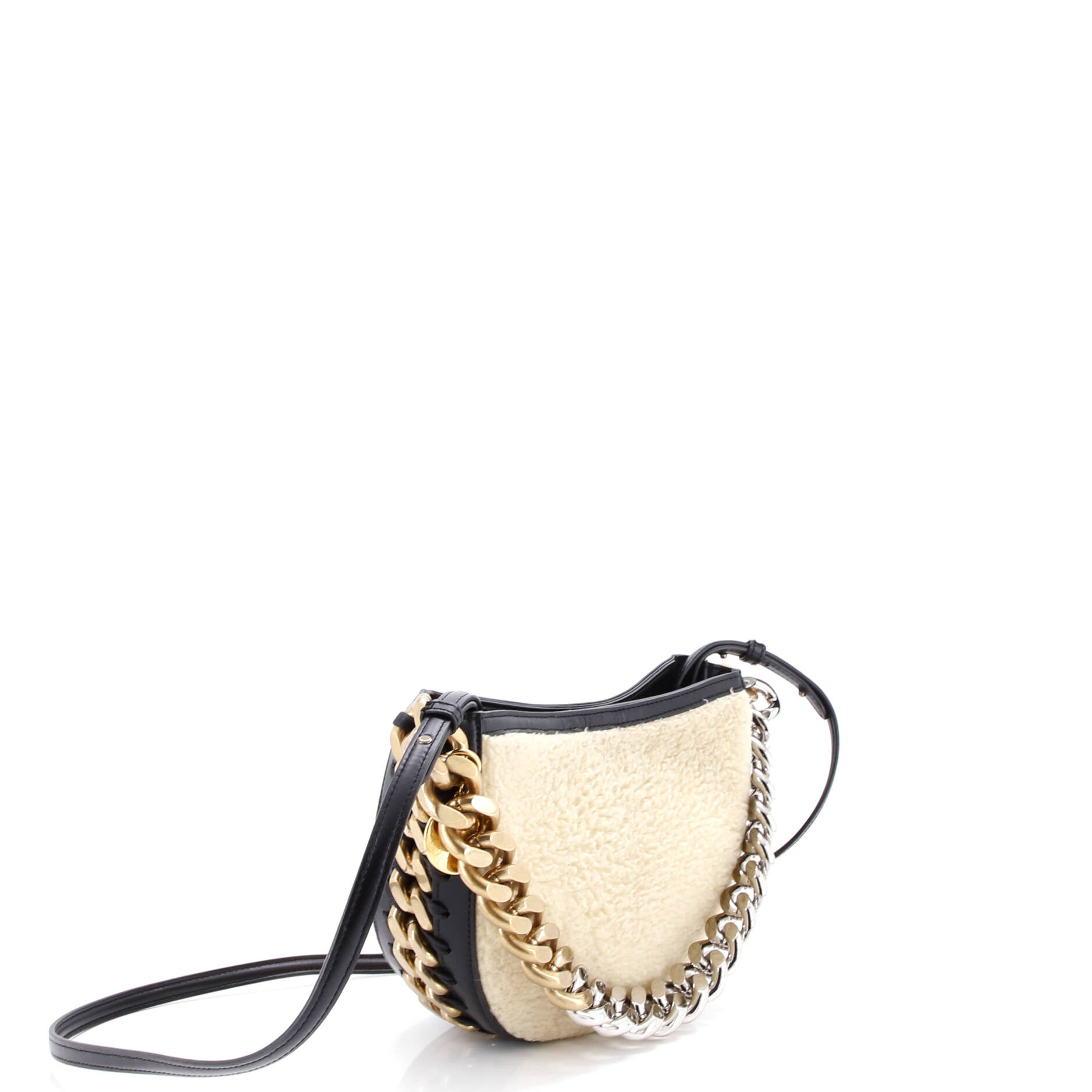 Frayme Shoulder Bag Faux Shearling and Faux Leather Small
