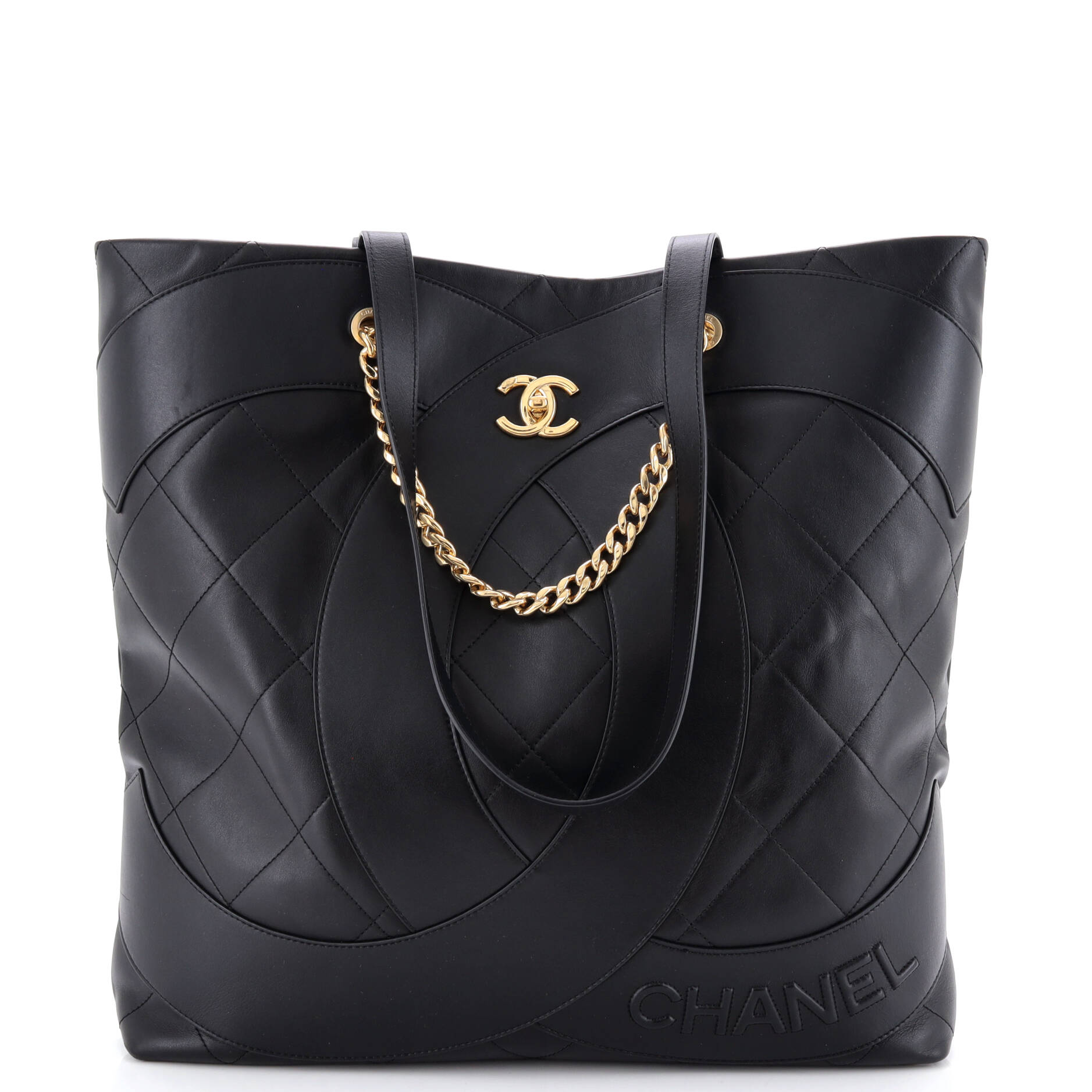 Club Monaco Shopping Tote Quilted Lambskin Large