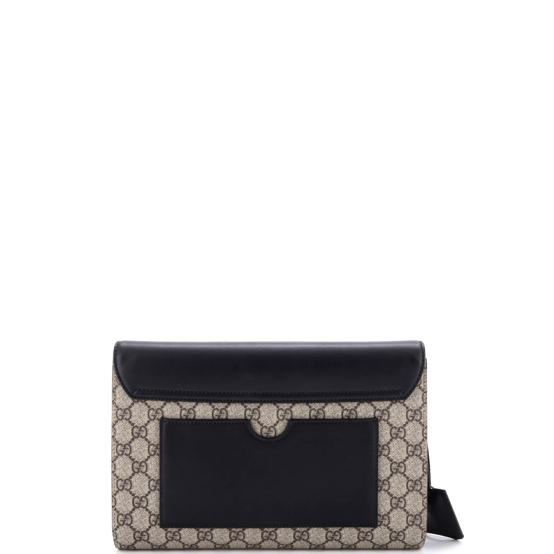 Padlock Clutch GG Canvas and Leather Large